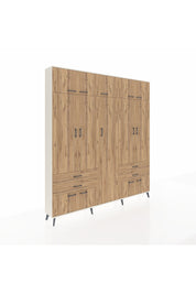 Arges Gardrop 12 Raflı 4 Çekmeceli 2 Askılı 220x30x243 Aytaşı-Çam