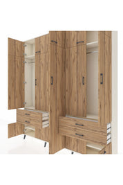 Arges Gardrop 12 Raflı 4 Çekmeceli 2 Askılı 220x30x243 Aytaşı-Çam