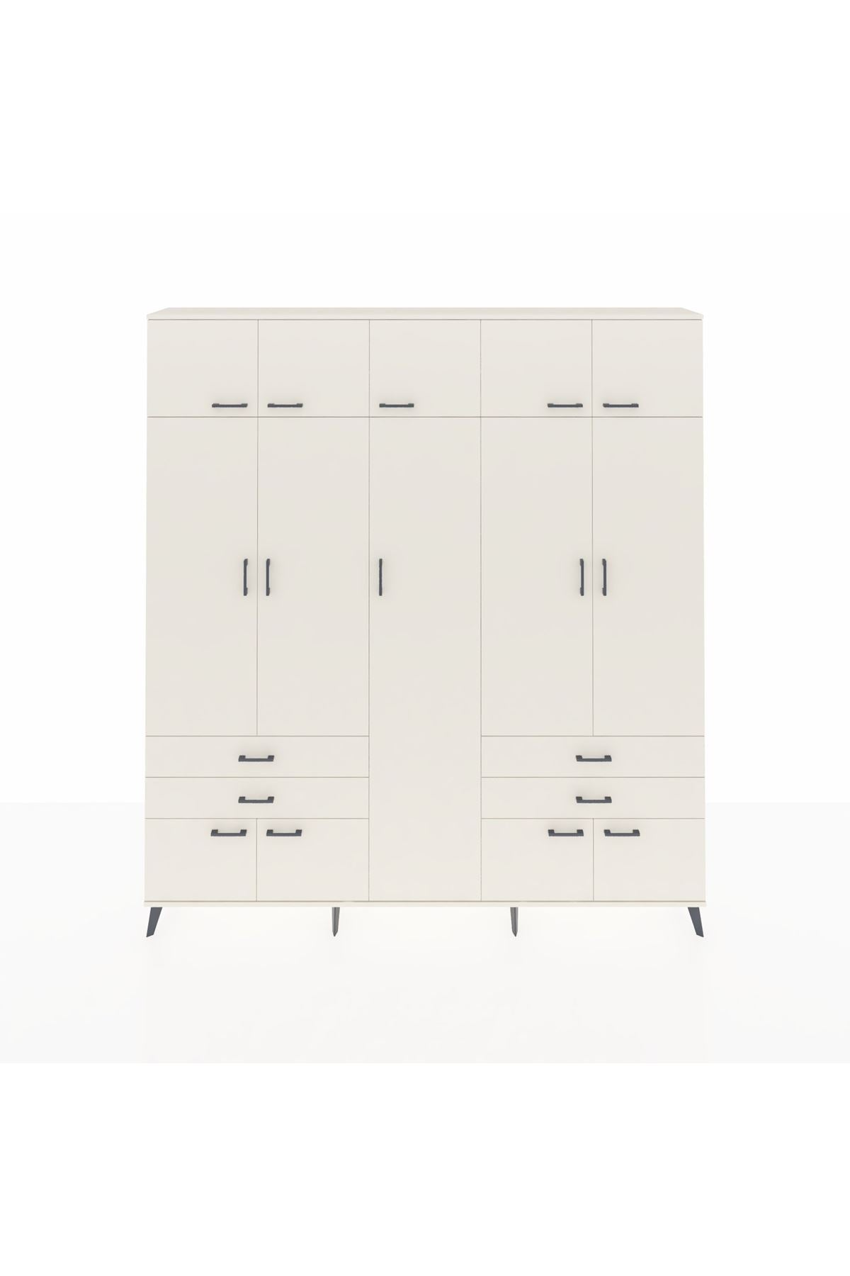 Arges Gardrop 12 Raflı 4 Çekmeceli 2 Askılı 220x30x243 Aytaşı-Aytaşı