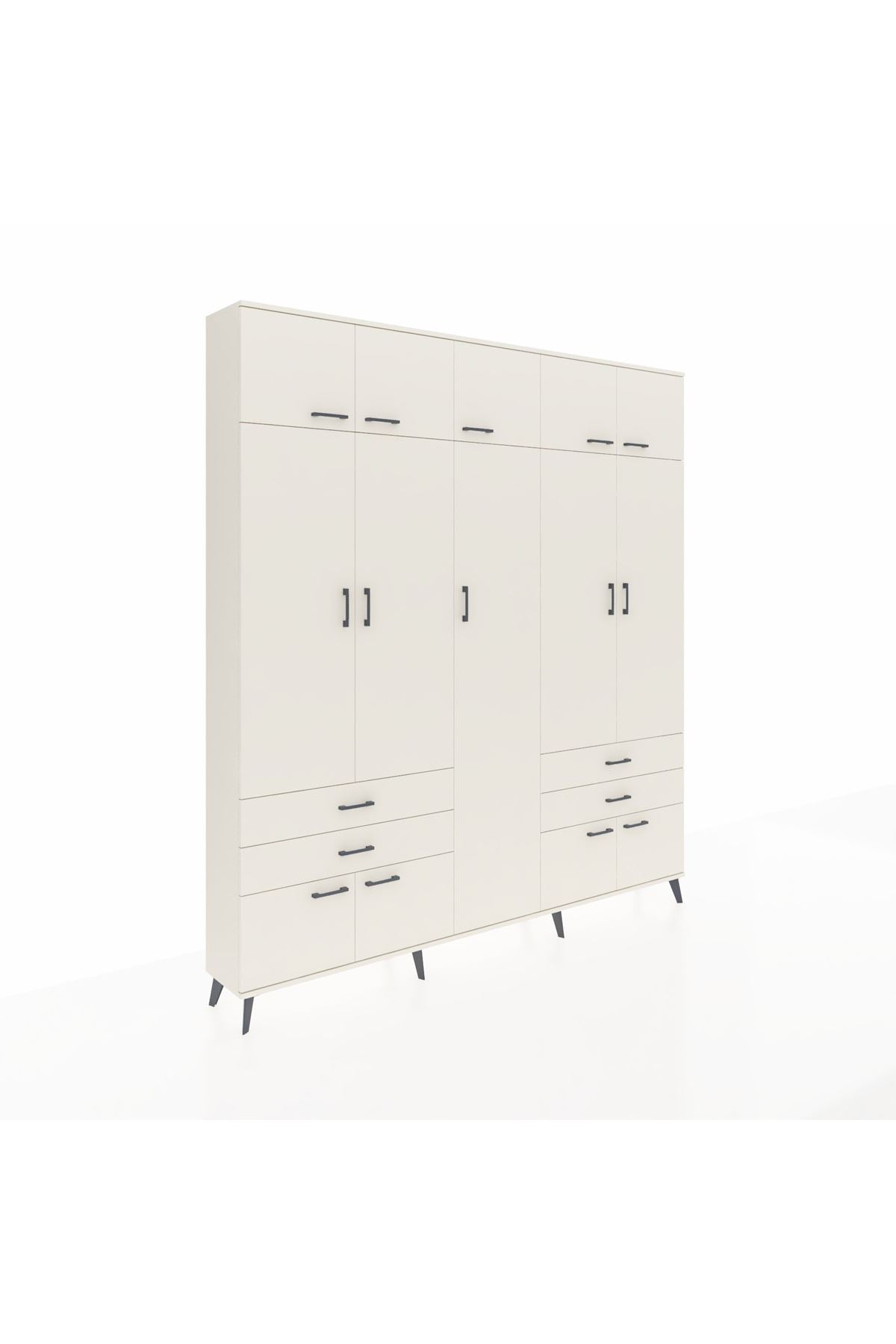 Arges Gardrop 12 Raflı 4 Çekmeceli 2 Askılı 220x30x243 Aytaşı-Aytaşı