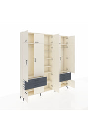 Arges Dolap 12 Raflı 4 Çekmeceli 2 Askılı 220x30x243 Aytaşı-Aytaşı/Antrasit