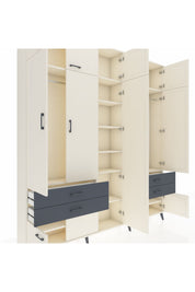 Arges Dolap 12 Raflı 4 Çekmeceli 2 Askılı 220x30x243 Aytaşı-Aytaşı/Antrasit