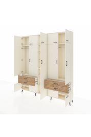 Arges Dolap 12 Raflı 4 Çekmeceli 2 Askılı 220x30x243 Aytaşı-Aytaşı/Çam