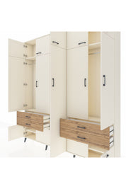 Arges Dolap 12 Raflı 4 Çekmeceli 2 Askılı 220x30x243 Aytaşı-Aytaşı/Çam