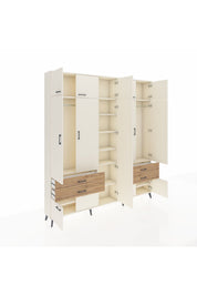 Arges Dolap 12 Raflı 4 Çekmeceli 2 Askılı 220x30x243 Aytaşı-Aytaşı/Çam