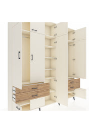 Arges Dolap 12 Raflı 4 Çekmeceli 2 Askılı 220x30x243 Aytaşı-Aytaşı/Çam