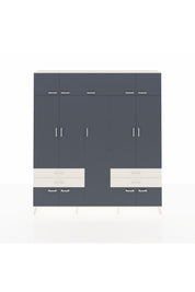 Arges Dolap 12 Raflı 4 Çekmeceli 2 Askılı 220x30x243 Aytaşı-Antrasit/Aytaşı