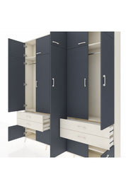 Arges Dolap 12 Raflı 4 Çekmeceli 2 Askılı 220x30x243 Aytaşı-Antrasit/Aytaşı