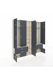 Arges Gardrop 12 Raflı 4 Çekmeceli 2 Askılı 220x30x243 Aytaşı-Antrasit