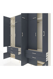 Arges Gardrop 12 Raflı 4 Çekmeceli 2 Askılı 220x30x243 Aytaşı-Antrasit