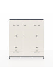 Arges Gardrop 12 Raflı 4 Çekmeceli 2 Askılı 220x30x243 Antrasit-Aytaşı