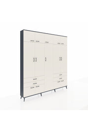 Arges Gardrop 12 Raflı 4 Çekmeceli 2 Askılı 220x30x243 Antrasit-Aytaşı