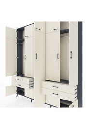 Arges Gardrop 12 Raflı 4 Çekmeceli 2 Askılı 220x30x243 Antrasit-Aytaşı