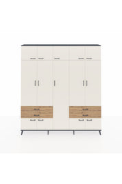 Arges Dolap 12 Raflı 4 Çekmeceli 2 Askılı 220x30x243 Antrasit-Aytaşı/Çam