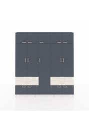 Arges Dolap 12 Raflı 4 Çekmeceli 2 Askılı 220x30x243 Antrasit-Antrasit/Aytaşı