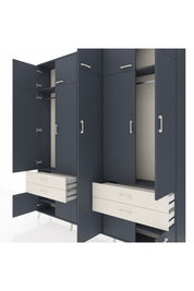 Arges Dolap 12 Raflı 4 Çekmeceli 2 Askılı 220x30x243 Antrasit-Antrasit/Aytaşı