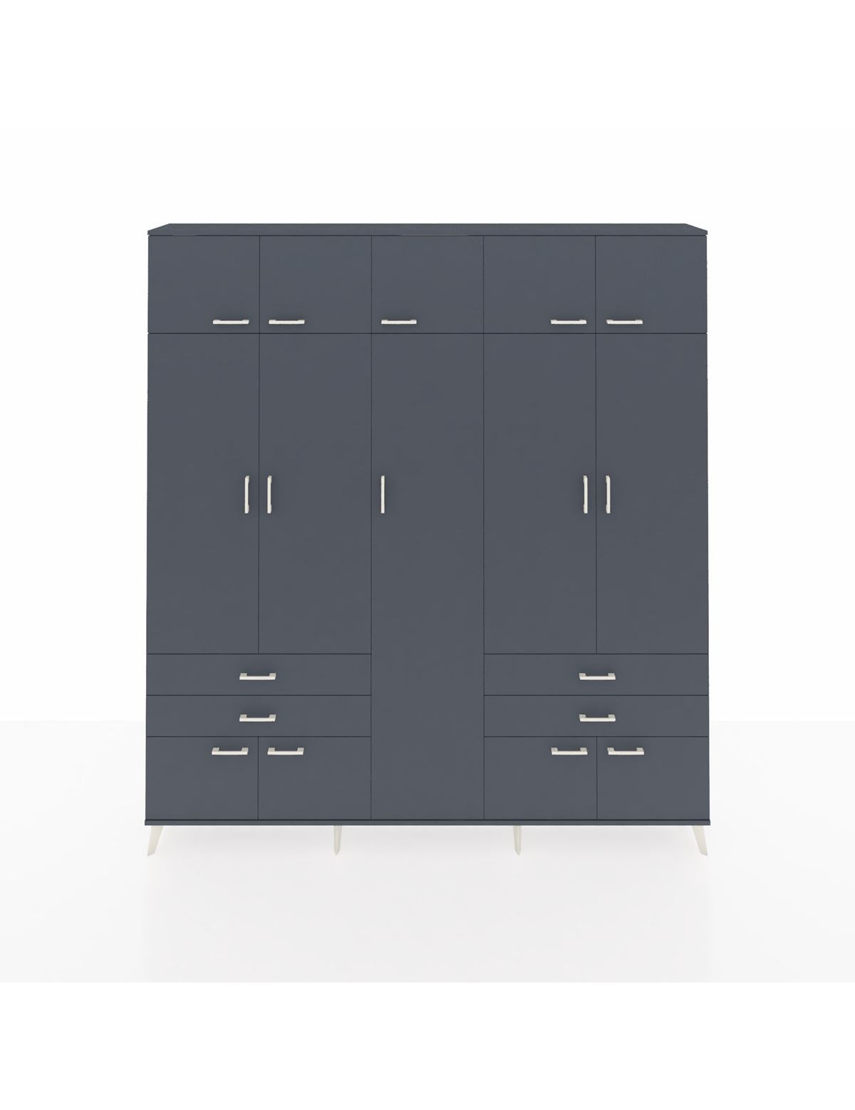 Arges Gardrop 12 Raflı 4 Çekmeceli 2 Askılı 220x30x243 Antrasit-Antrasit