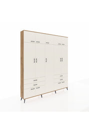 Arges Gardrop 12 Raflı 4 Çekmeceli 2 Askılı 220x30x243 Çam-Aytaşı