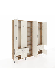 Arges Gardrop 12 Raflı 4 Çekmeceli 2 Askılı 220x30x243 Çam-Aytaşı
