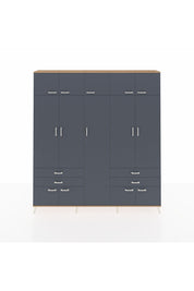 Arges Gardrop 12 Raflı 4 Çekmeceli 2 Askılı 220x30x243 Çam-Antrasit