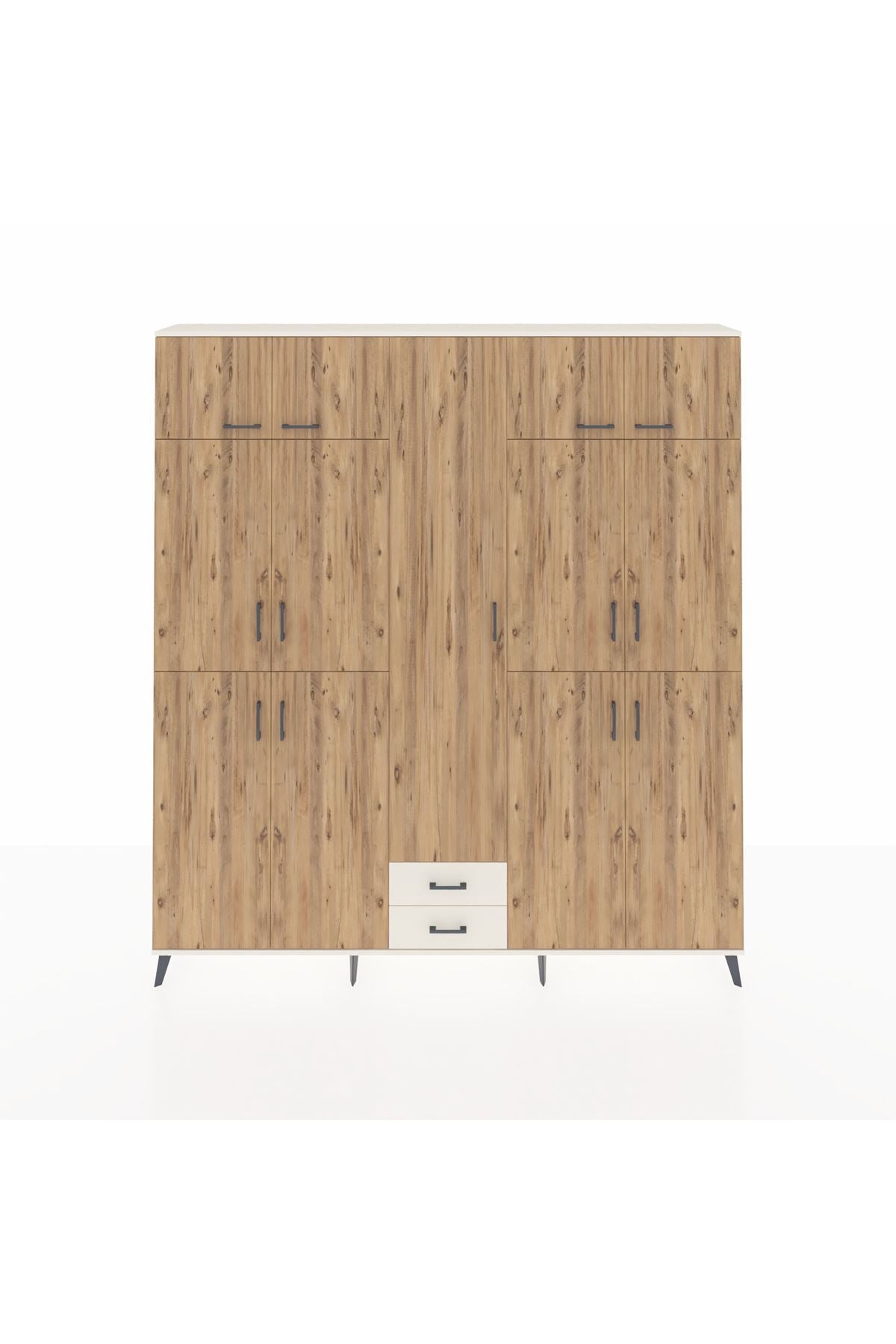 Arges Dolap 10 Raflı 2 Çekmeceli 4 Askılı 220x30x243 Aytaşı-Çam/Aytaşı