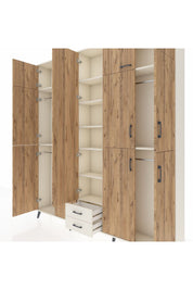 Arges Dolap 10 Raflı 2 Çekmeceli 4 Askılı 220x30x243 Aytaşı-Çam/Aytaşı