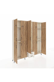 Arges Dolap 10 Raflı 2 Çekmeceli 4 Askılı 220x30x243 Aytaşı-Çam/Aytaşı