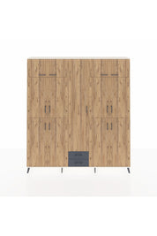 Arges Dolap 10 Raflı 2 Çekmeceli 4 Askılı 220x30x243 Aytaşı-Çam/Antrasit