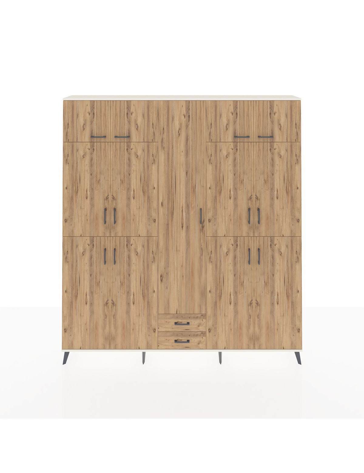 Arges Gardrop 10 Raflı 2 Çekmeceli 4 Askılı 220x30x243 Aytaşı-Çam