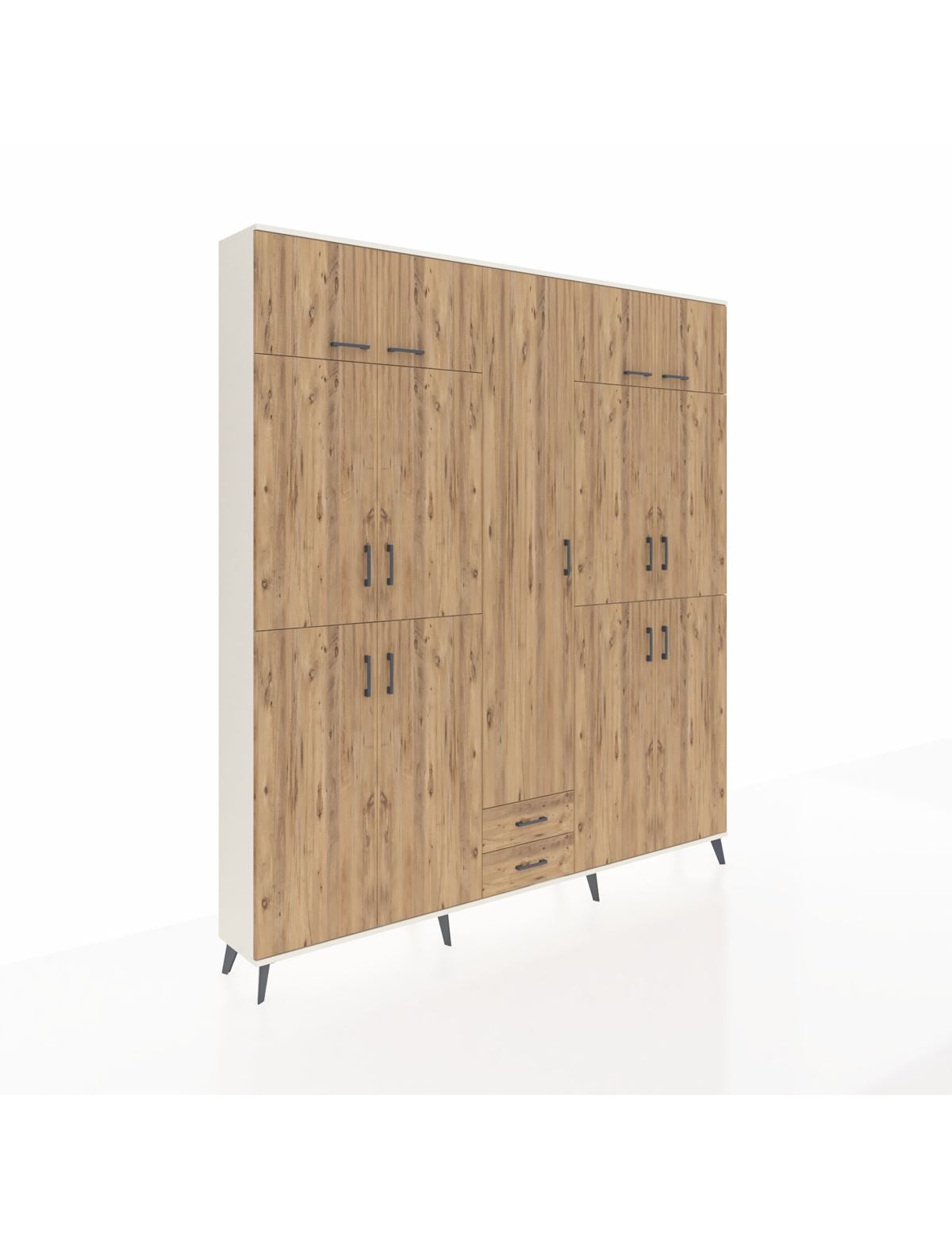 Arges Gardrop 10 Raflı 2 Çekmeceli 4 Askılı 220x30x243 Aytaşı-Çam