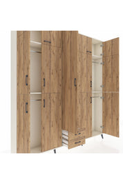 Arges Gardrop 10 Raflı 2 Çekmeceli 4 Askılı 220x30x243 Aytaşı-Çam