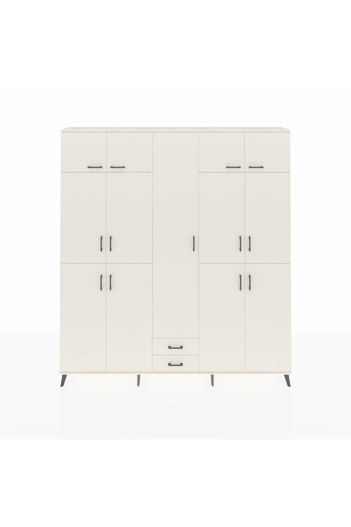 Arges Gardrop 10 Raflı 2 Çekmeceli 4 Askılı 220x30x243 Aytaşı-Aytaşı