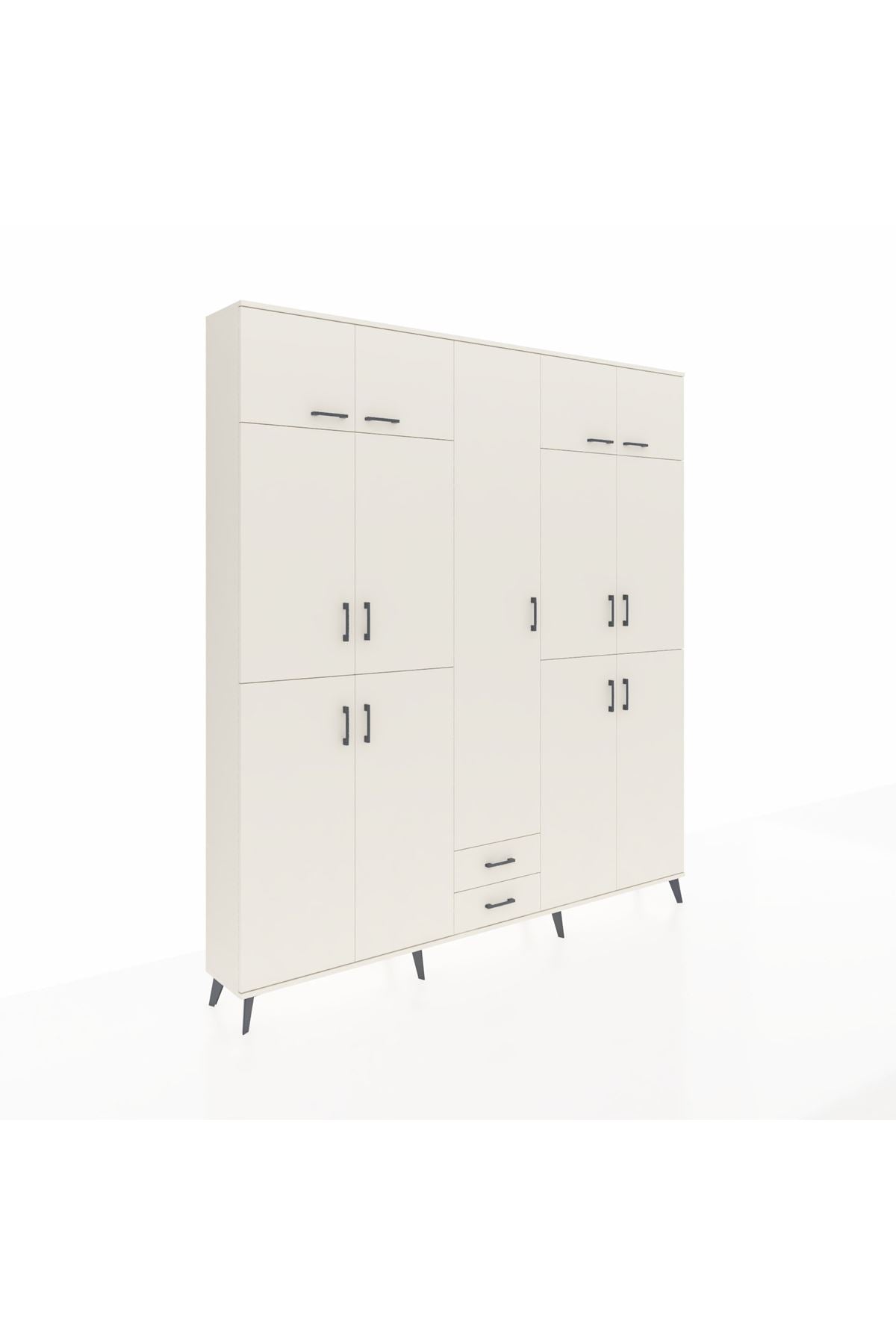 Arges Gardrop 10 Raflı 2 Çekmeceli 4 Askılı 220x30x243 Aytaşı-Aytaşı