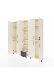 Arges Dolap 10 Raflı 2 Çekmeceli 4 Askılı 220x30x243 Aytaşı-Aytaşı/Antrasit