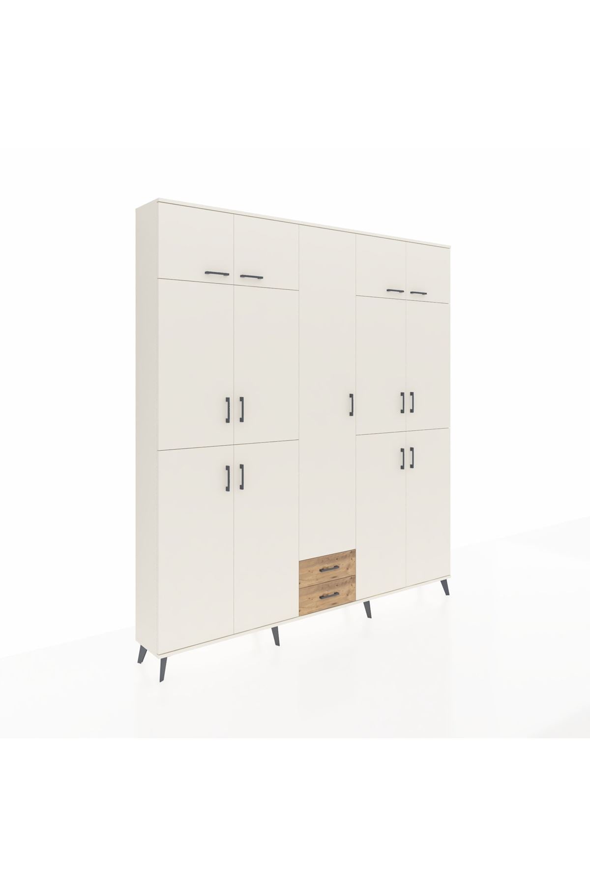 Arges Dolap 10 Raflı 2 Çekmeceli 4 Askılı 220x30x243 Aytaşı-Aytaşı/Çam