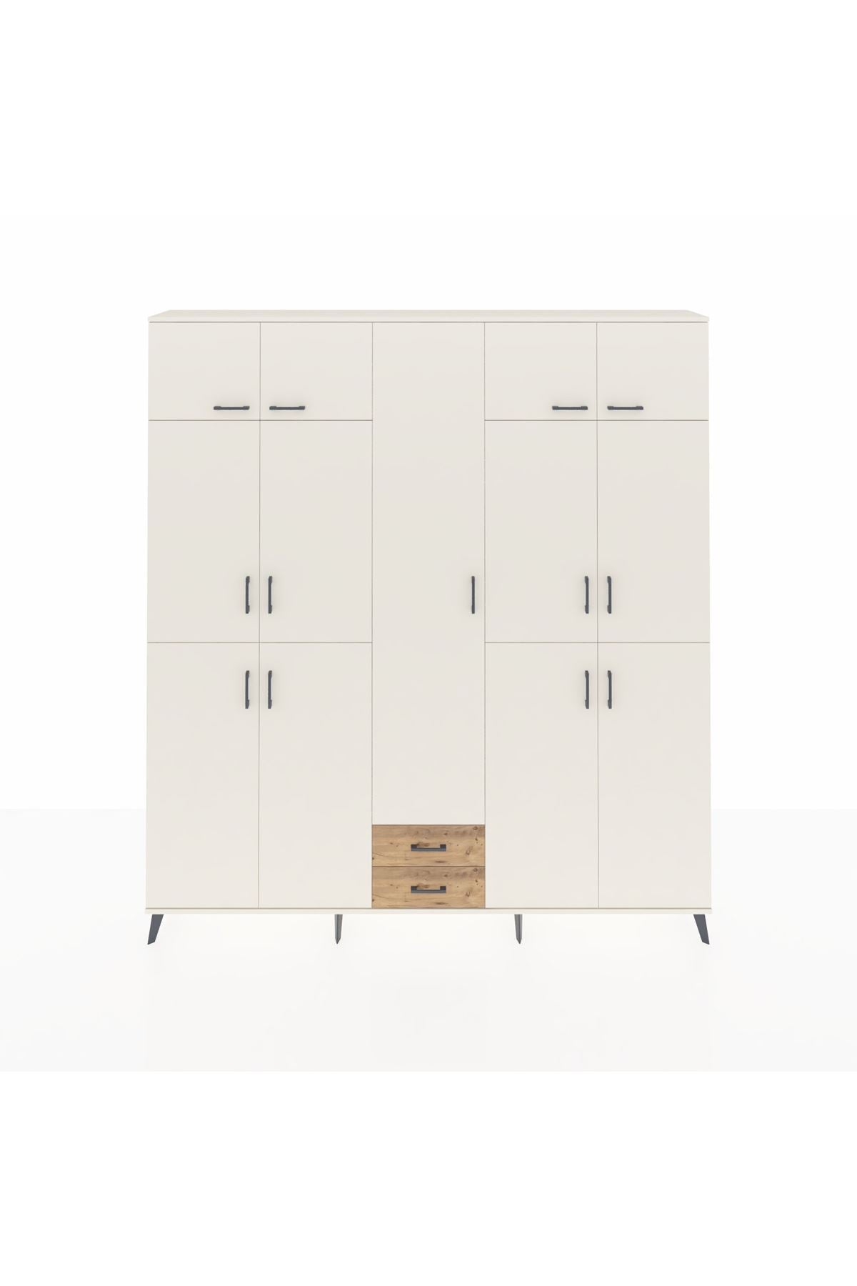 Arges Dolap 10 Raflı 2 Çekmeceli 4 Askılı 220x30x243 Aytaşı-Aytaşı/Çam