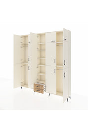 Arges Dolap 10 Raflı 2 Çekmeceli 4 Askılı 220x30x243 Aytaşı-Aytaşı/Çam