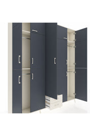 Arges Dolap 10 Raflı 2 Çekmeceli 4 Askılı 220x30x243 Aytaşı-Antrasit/Aytaşı