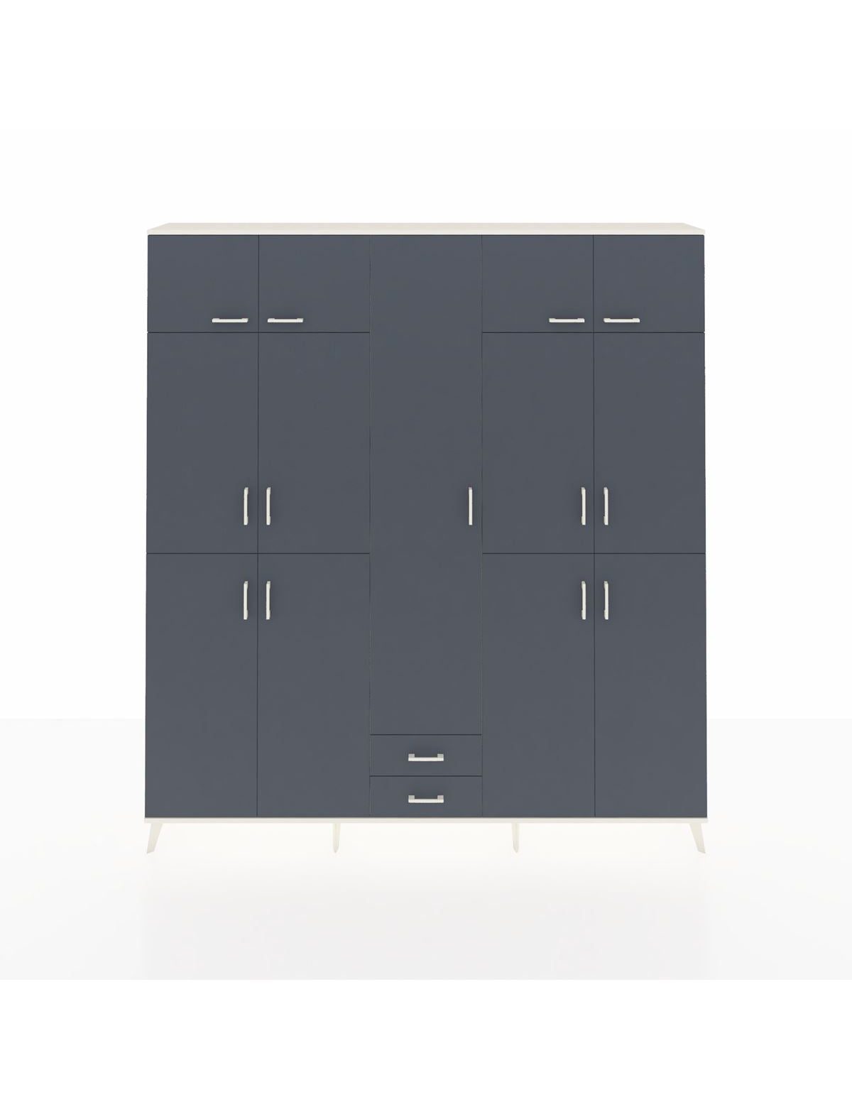 Arges Gardrop 10 Raflı 2 Çekmeceli 4 Askılı 220x30x243 Aytaşı-Antrasit