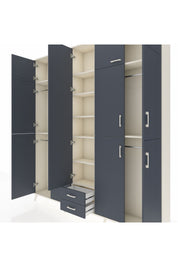 Arges Gardrop 10 Raflı 2 Çekmeceli 4 Askılı 220x30x243 Aytaşı-Antrasit