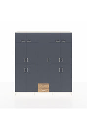 Arges Dolap 10 Raflı 2 Çekmeceli 4 Askılı 220x30x243 Aytaşı-Antrasit/Çam