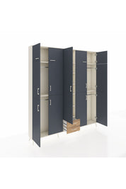 Arges Dolap 10 Raflı 2 Çekmeceli 4 Askılı 220x30x243 Aytaşı-Antrasit/Çam