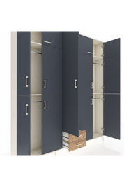 Arges Dolap 10 Raflı 2 Çekmeceli 4 Askılı 220x30x243 Aytaşı-Antrasit/Çam