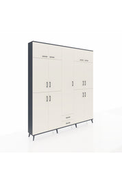 Arges Gardrop 10 Raflı 2 Çekmeceli 4 Askılı 220x30x243 Antrasit-Aytaşı