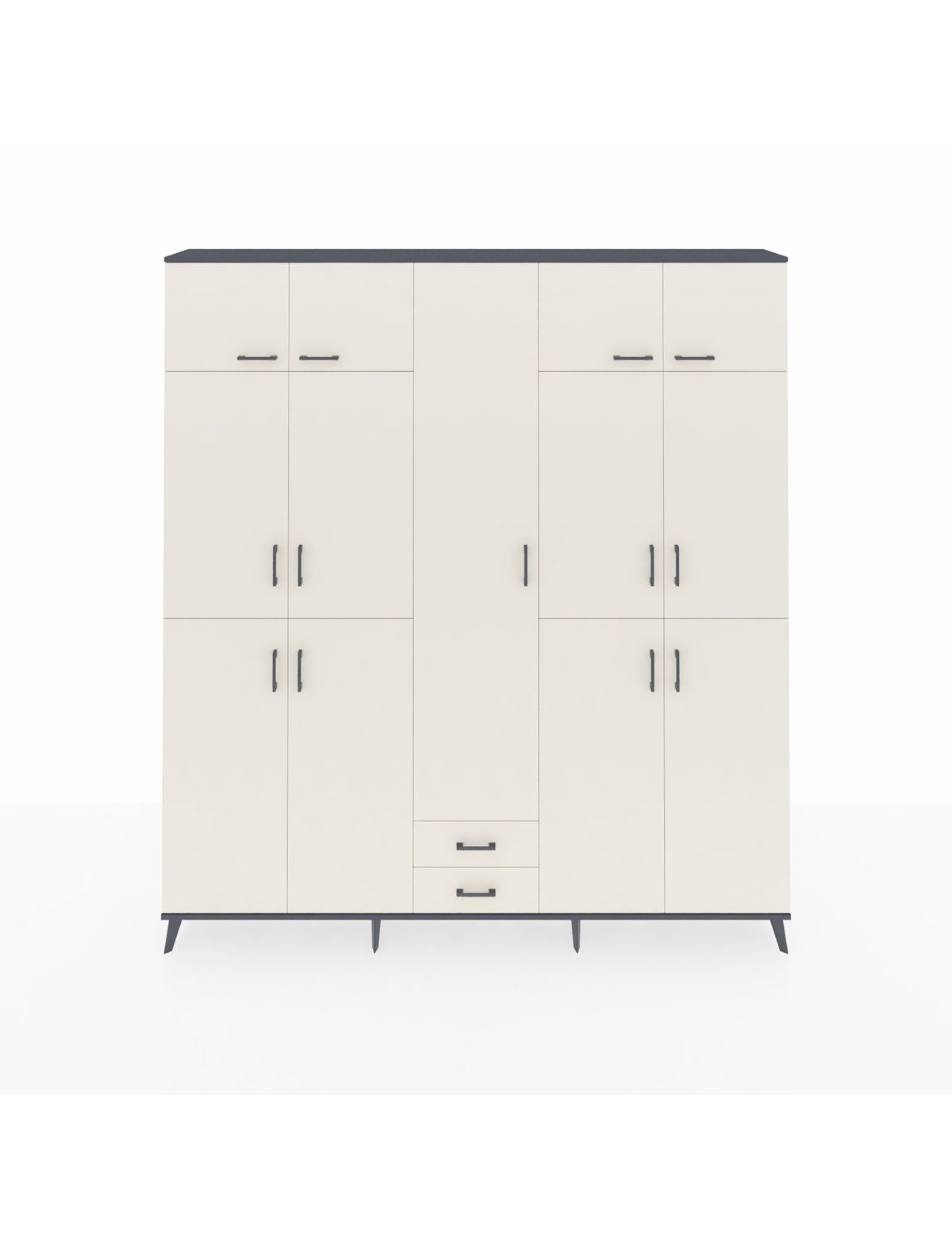 Arges Gardrop 10 Raflı 2 Çekmeceli 4 Askılı 220x30x243 Antrasit-Aytaşı