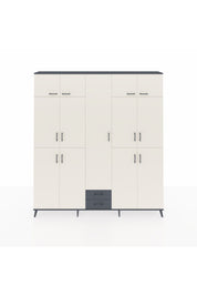 Arges Dolap 10 Raflı 2 Çekmeceli 4 Askılı 220x30x243 Antrasit-Aytaşı/Antrasit