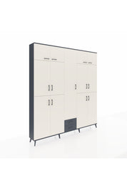 Arges Dolap 10 Raflı 2 Çekmeceli 4 Askılı 220x30x243 Antrasit-Aytaşı/Antrasit