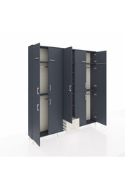 Arges Dolap 10 Raflı 2 Çekmeceli 4 Askılı 220x30x243 Antrasit-Antrasit/Aytaşı