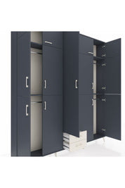 Arges Dolap 10 Raflı 2 Çekmeceli 4 Askılı 220x30x243 Antrasit-Antrasit/Aytaşı