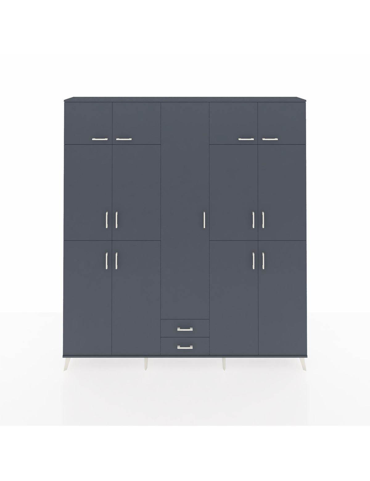 Arges Gardrop 10 Raflı 2 Çekmeceli 4 Askılı 220x30x243 Antrasit-Antrasit